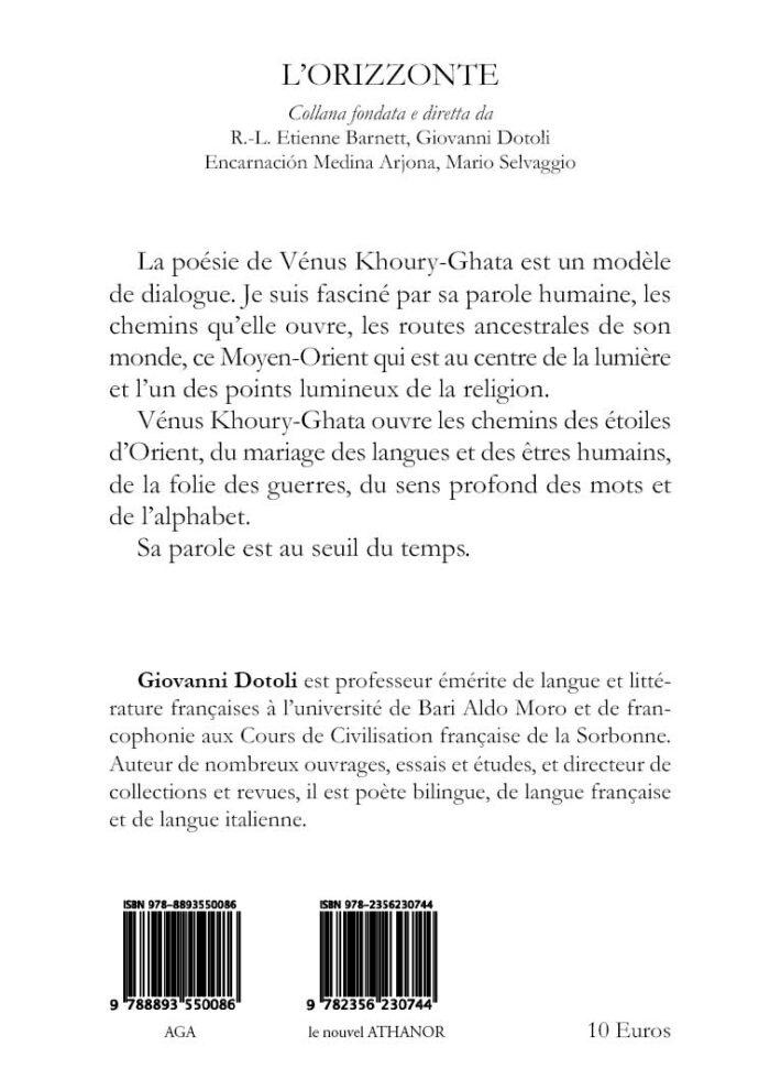 1 - Dialogue imaginaire avec Vénus Khoury-Ghata