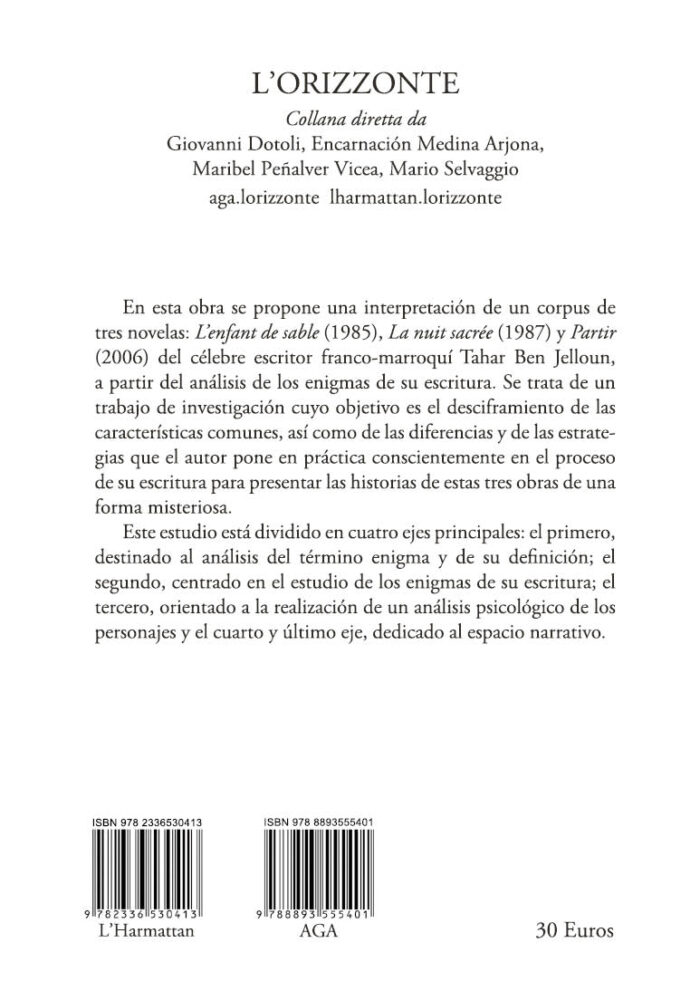 309 - La escritura del enigma en la obra de tahar ben jelloun