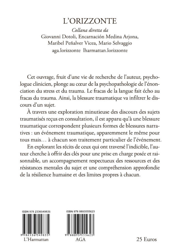 641 324 - De la blessure traumatique à la blessure narrative